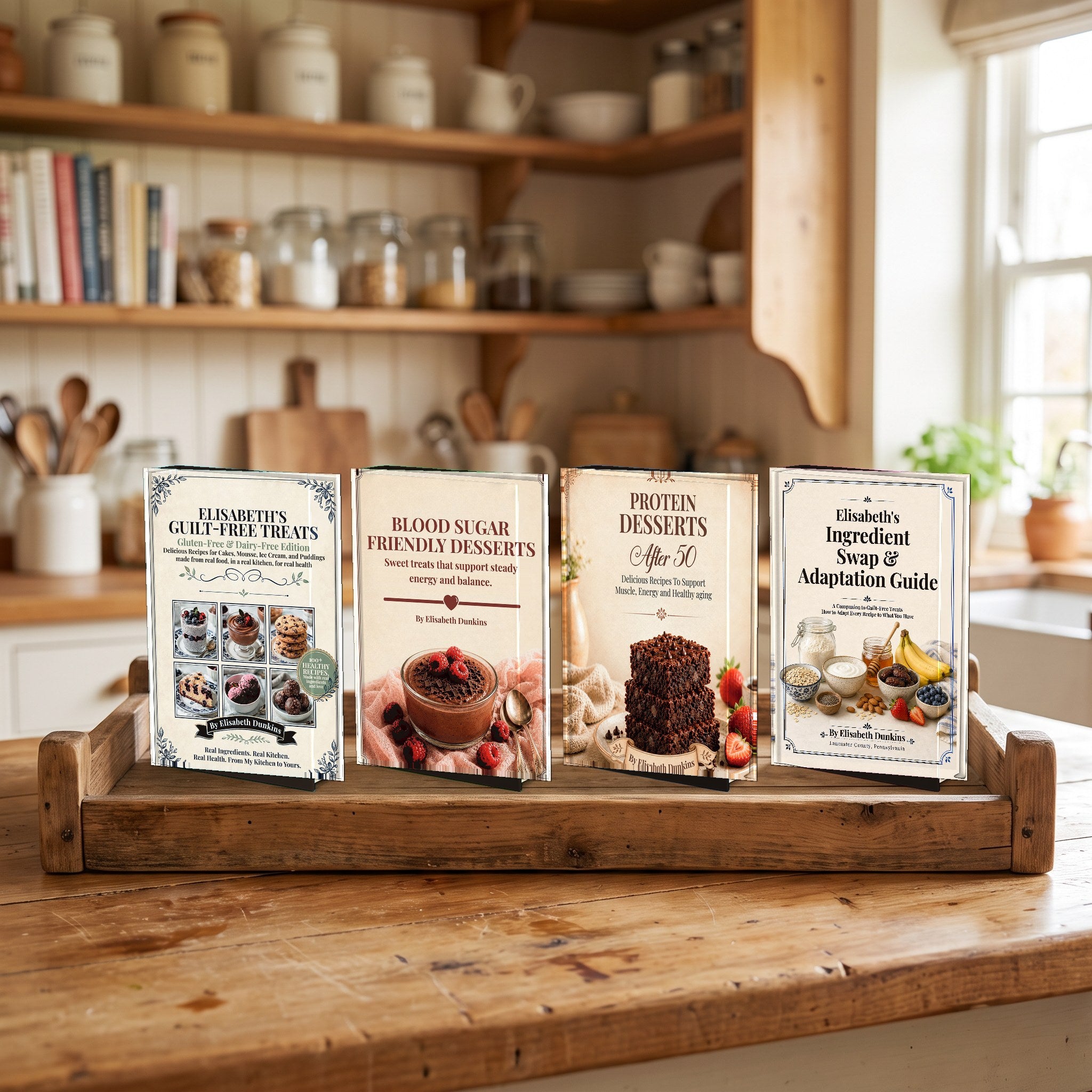 The four books in the Gluten & Dairy-Free set, standing together