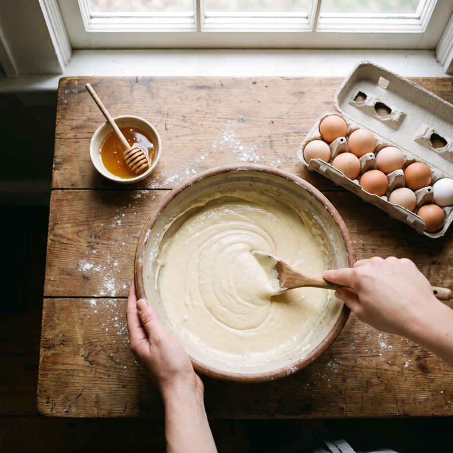 Mixing the batter